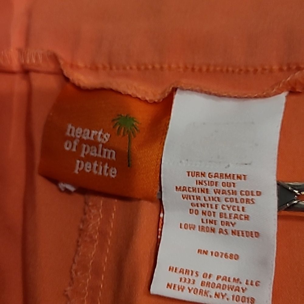Hearts of palm petite sherbert orange Capris - Picture 6 of 7
